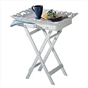 ELEGANT SHABBY WHITE TV TELEVISION BREAKFAST TRAY STAND