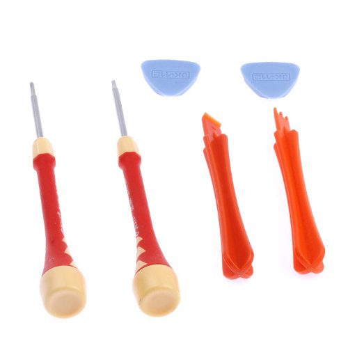  JK-101 6 en 1 Kit de démontage ouverture T5 pendagonale pour réparation iPhone 4 4S 5 5S iPad