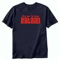 T-SHIRT NAVY BLUE " KISS ME , I'M FROM BATAAN " PHILIPPINES