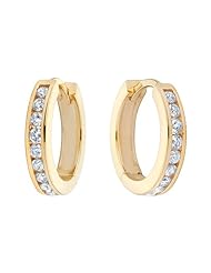 Huggie Hoop Diamond Earrings 1/4 ctw in 10K Gold (1/2 inch)