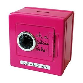 Tirelire Coffre Fort si j etais riche fushia