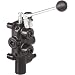 Prince LS-3010-2 Directional Control Valve, Logsplitter, 2 Ways, Spring Center to Neutral, Cast Iron, 2750 psi, Lever Handle, 25 gpm, In/Out: 3/4 NPTF, Work: 3/4 NPTF