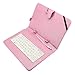 10.1 Inch Folio Artificial Leather Tablet Protector Case Cover Keyboard Case for Universal Android Tablet PC (Pink)