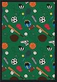 5'4 x 7'8 Joy Carpets Games People Play Collection 2000 Multi-Sport 1417 - 02 Green Rectangular