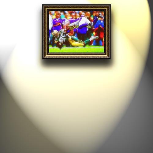 Completely Handpainted American Football Sport Painting, Custom Order FL5683, Oil on Canvas, with Option to Paint Jerry, Brett & Co. from Any Other Favorite Photograph or Picture, Unframed, Size 18'' x 24