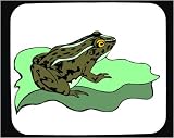 Decorated Mouse Pad with frog, green, lily, pond, amphibian, pad