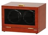 Delux Double Watch Winder with LCD Control Display W2EBGR for sale