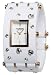 K&BROS Women's Ice Time White Interlocking Watch #9530-4