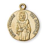 12K Gold Filled Saint Thomas the APostle Medal and 18-inch Chain