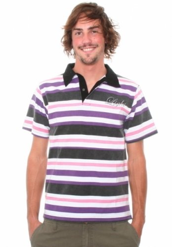 LIGHT Varial S/S Polo Shirt black/purple/pink