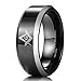King Will 8mm Black Men's Tungsten Carbide Ring Polished Masonic Compass Square Free Mason