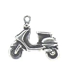 Solid Sterling Silver Motor Scooter Charm