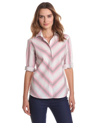 Foxcroft Women's Double Face Stripe, Multi, 10