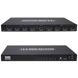 8-Port (1x8) HDMI 1.3 Amplified Powered Splitter / Signal Distributor - Ver 1.3 Full HD 1080P with HDCP Support, Deep Color, HD Audio