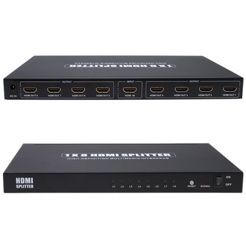 8-Port (1x8) HDMI 1.3 Amplified Powered Splitter / Signal Distributor - Ver 1.3 Full HD 1080P with HDCP Support, Deep Color, HD Audio lowest price