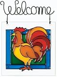 Glass Art, Rooster Welcome
