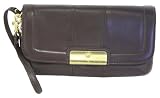 Coach Kristin Leather Capacity Wristlet Clutch Bag Purse 45104 Plum