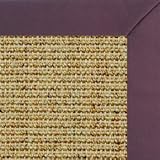 IMAGE OF Spice Sisal Rug with Purple Designer Cotton Binding - 3x8