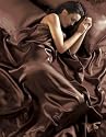 Chocolate Satin King Size Duvet Set With Fitted Sheet