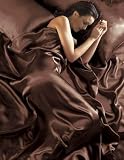 Chocolate Satin King Size Duvet Set With Fitted Sheet
