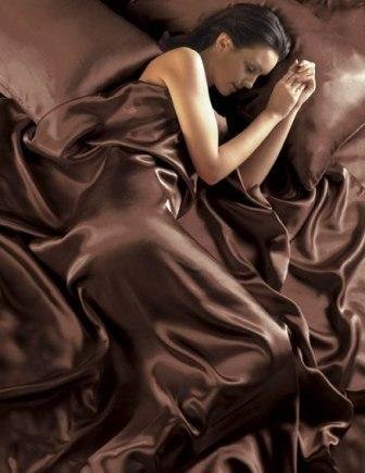 Chocolate Satin King Size Duvet Set With Fitted Sheet