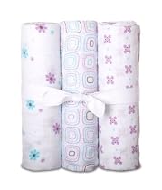 Luna Lullaby Soothing Swaddle Blanket Daisy Doze - 3 pack