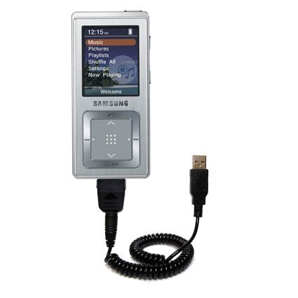 Coiled Power Hot Sync and Charge USB Data Cable w/ Tip Exchange for the Samsung Yepp YP-Z5 - Gomadic Brand
