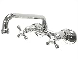 3 1/2 to 8 1/2 inch spread, wall mount kitchen faucet