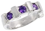 Sterling Silver Amethyst Colored CZ Eternity Band Ring (Available in Sizes 6 to 10) size 10