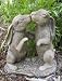 KiSSiNG RABBITS bunny garden STATUS sculpture DECOR
