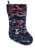 Camosock-Personalized custom embroidered US Navy digicam military christmas stocking