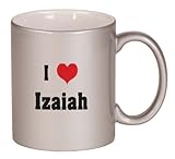 IMAGE OF I Love/Heart Izaiah Coffee Mug Metallic Silver 11 oz