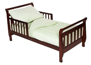 American Baby Company 4-Piece Minky Dot Chenille Toddler Bedding Set, Celery