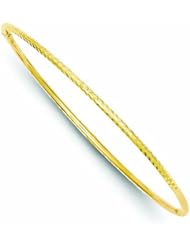 Genuine 14K Yellow Gold 2mm Diamond -Cut Tube Slip-On Bangle 1 Gram Of Gold 100% Satisfaction Guaranteed.