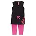 Girls' YES Top and Leggings Set - Black/ Pink