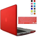 iBenzer - 2 in 1 Soft-Touch Plastic Hard Case Cover & Keyboard Cover for 15 inches Macbook Pro 15.6'' (Model: A1286 ), Red MMP15RD+1