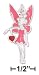 Pink Enamel 30mm Fairy Charm Holding A Red Enamel Heart - JewelryWeb