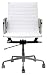 Ribbed Mid Back Office Chair in Genuine White Leather - Ships in 24 Hours with Money Back Guarantee!