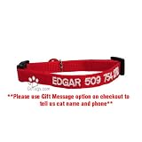 Embroidered Cat Collars. Cat ID Collars. Safety Release Buckle