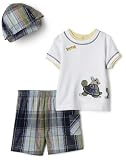 Little Me Turtle Pals Short Set with Hat, Plaid