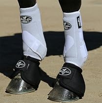 Professionals Choice Equine Sports Medicine Ventech Elite Front Leg Boot, Pair (Large, Black With Red Crosses)
