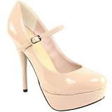 Womens High Stiletto Heeled Platform Ankle Strap Court Shoes