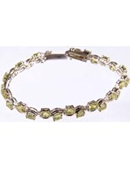 Faceted Peridot Bracelet - Sterling Silver