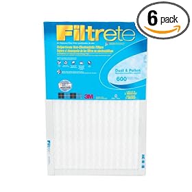 3M 9833DC-6 Filtrete Dust & Pollen Filter 20x25x1 Inches, 6-Pack