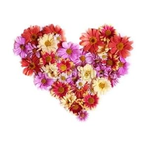 Wallmonkeys Peel and Stick Wall Decals - Heart from Flowers - Removable Graphic