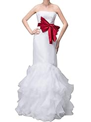 Organza/Satin/Tulle Dropped   Waistline Mermaid  Dress With a Ribbon 