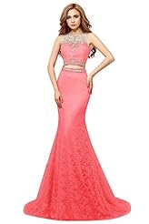 Lace Beaded Sequined Mermaid Cocktail Evening Dress/Prom Dress/Party Dress 