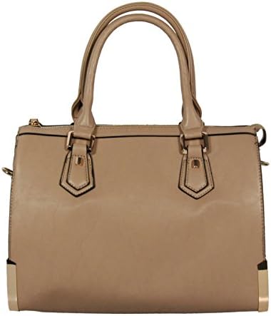 Fraless Collection Double Top Handles Metal Corner Protection Handbag