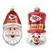 Kansas City Chiefs Santa Cap and Top Hat Snowman Ornaments