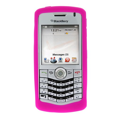 - 	 OEM Original Magenta Rubber Soft Silicone Skin Cover Case for BlackBerry 8110 8120 8130 PEARL Smartphone